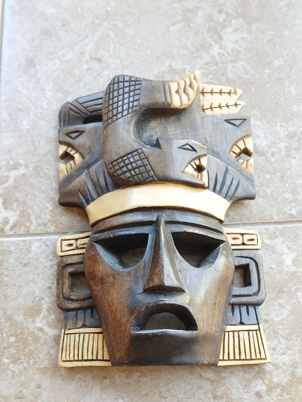 Hand Crafted Mexican Folk Art Tribal Wall Mask